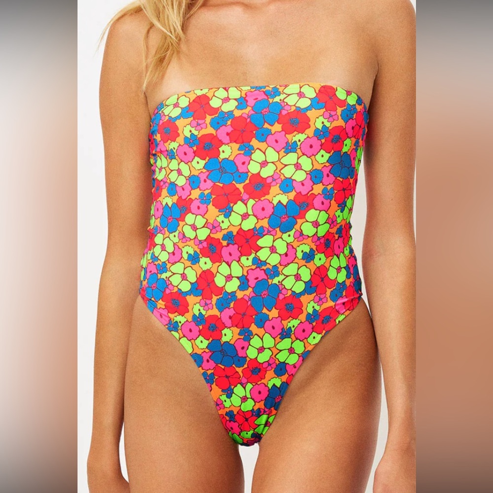 Frankie's Bikinis strapless one piece swimsuit **W/ MATCHING SKIRT**